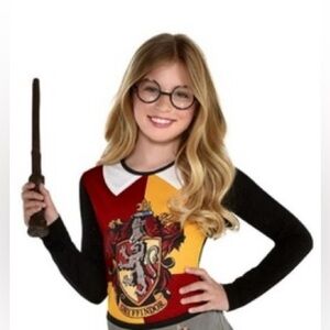 HARRY POTTER Gryffindor Long Sleeve Top Girls M/L Halloween Party Costume.
